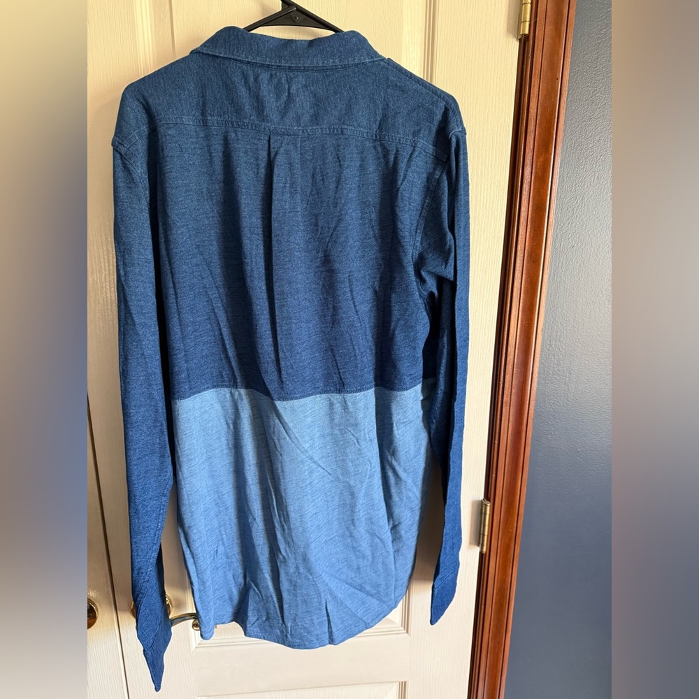 NWT JCREW MENS INDIGO DYED COTTON BUTTON DOWN SHIRT - Picture 2 of 3